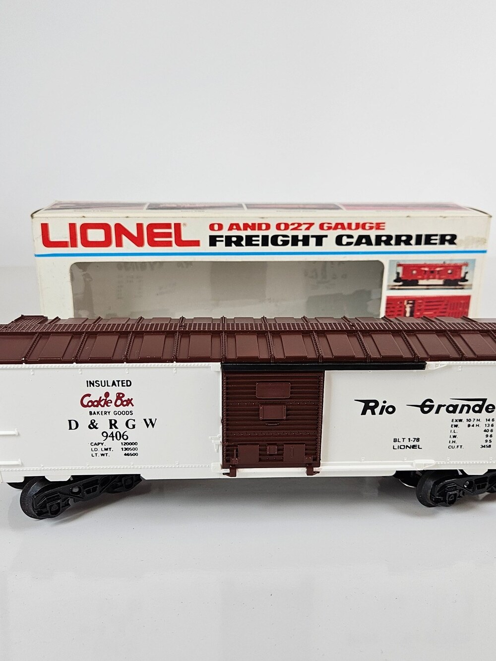 Lionel 9700 Series Box Car Denver Rio Grande West D&RGW 9406 O Gauge 6-9406